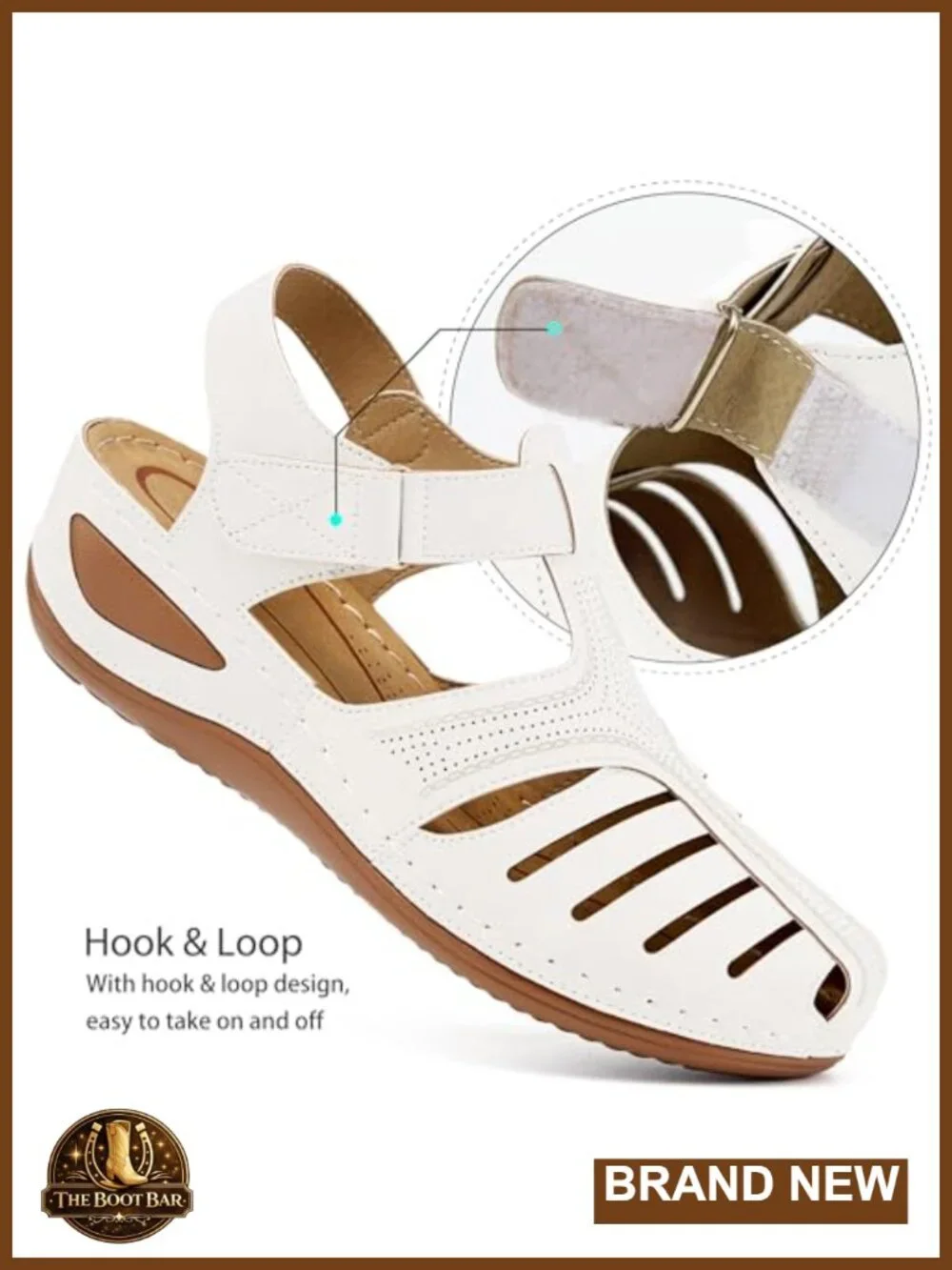 Women's Fisherman Wedge Sandals Platform Closed Toe Ankle Strap Hook & Loop